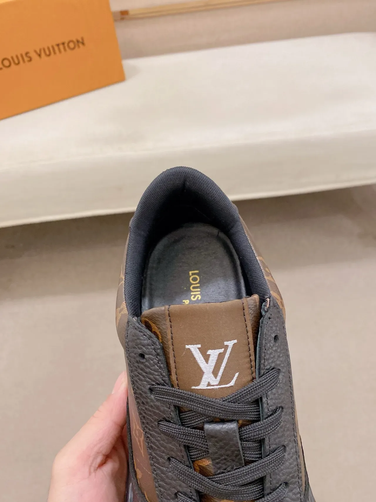 Louis Vuitton LV Trainer Brown Black Monogram Canvas Leather Overlays Lifestyle Sneakers 4