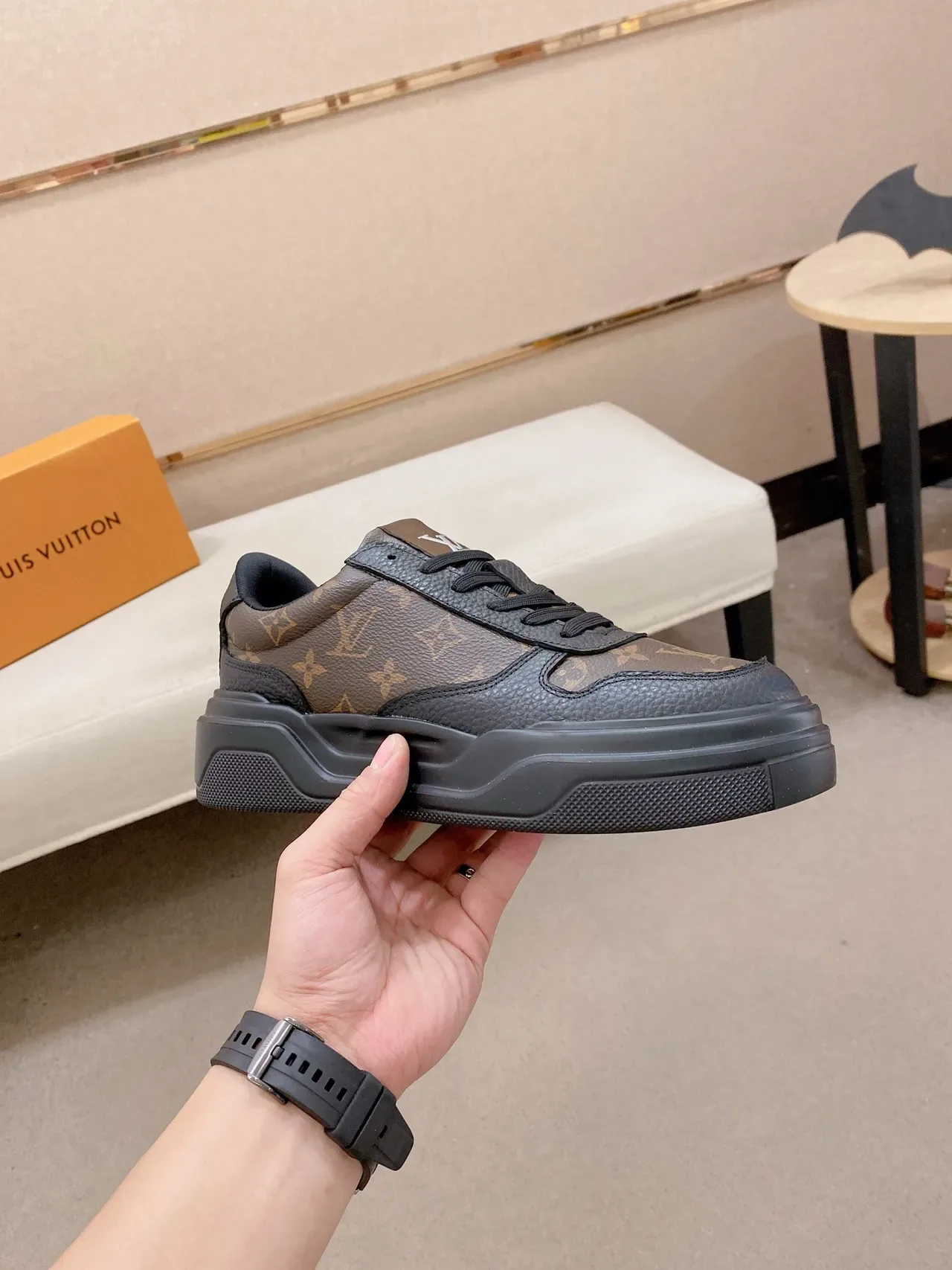 Louis Vuitton LV Trainer Brown Black Monogram Canvas Leather Overlays Lifestyle Sneakers 5