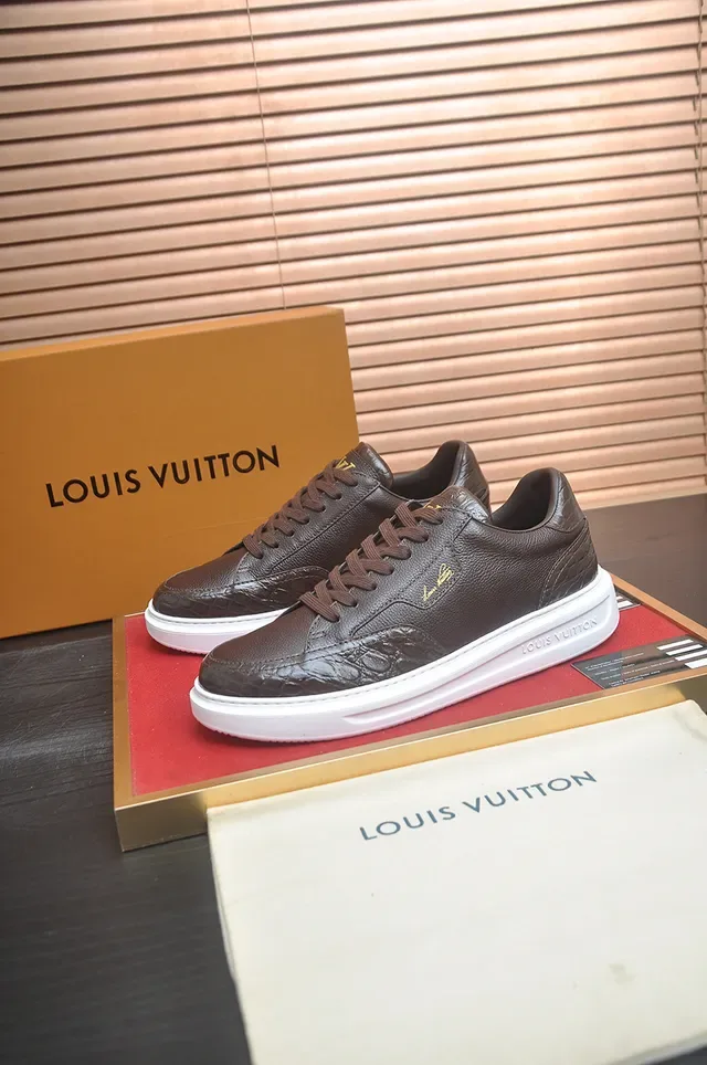 Louis Vuitton LV Trainer বাদামি সাদা লো-টপ লেদার লাইফস্টাইল স্নিকার 4