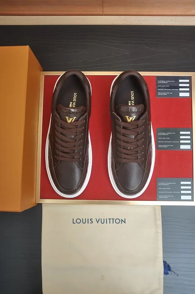 Louis Vuitton LV Trainer বাদামি সাদা লো-টপ লেদার লাইফস্টাইল স্নিকার 5