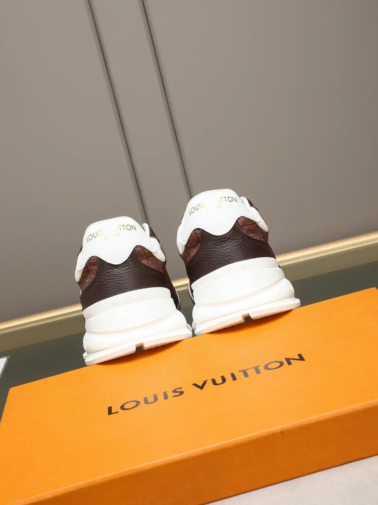 Louis Vuitton LV Trainer Brown White Monogram Canvas Oversized Logo Lifestyle Sneakers 3