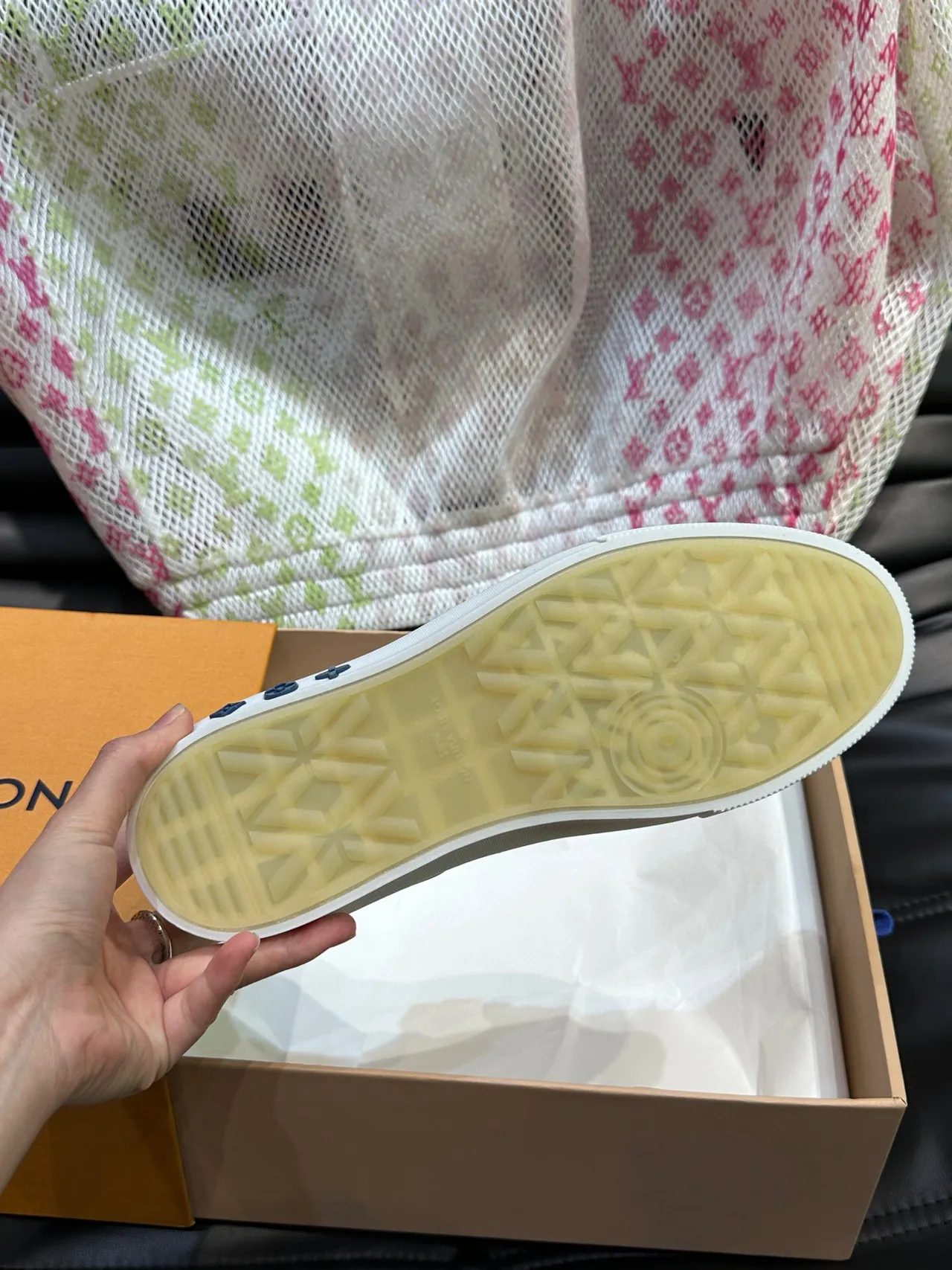 Louis Vuitton LV Trainer Gray Blue Monogram-Printed Leather Low-Top Lifestyle Sneakers 9