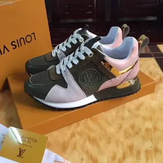 Louis Vuitton LV Trainer Verde Rosa Multi-Panel Mesh-Suede Construction Embossed Circular Logo Lifestyle Sneakers