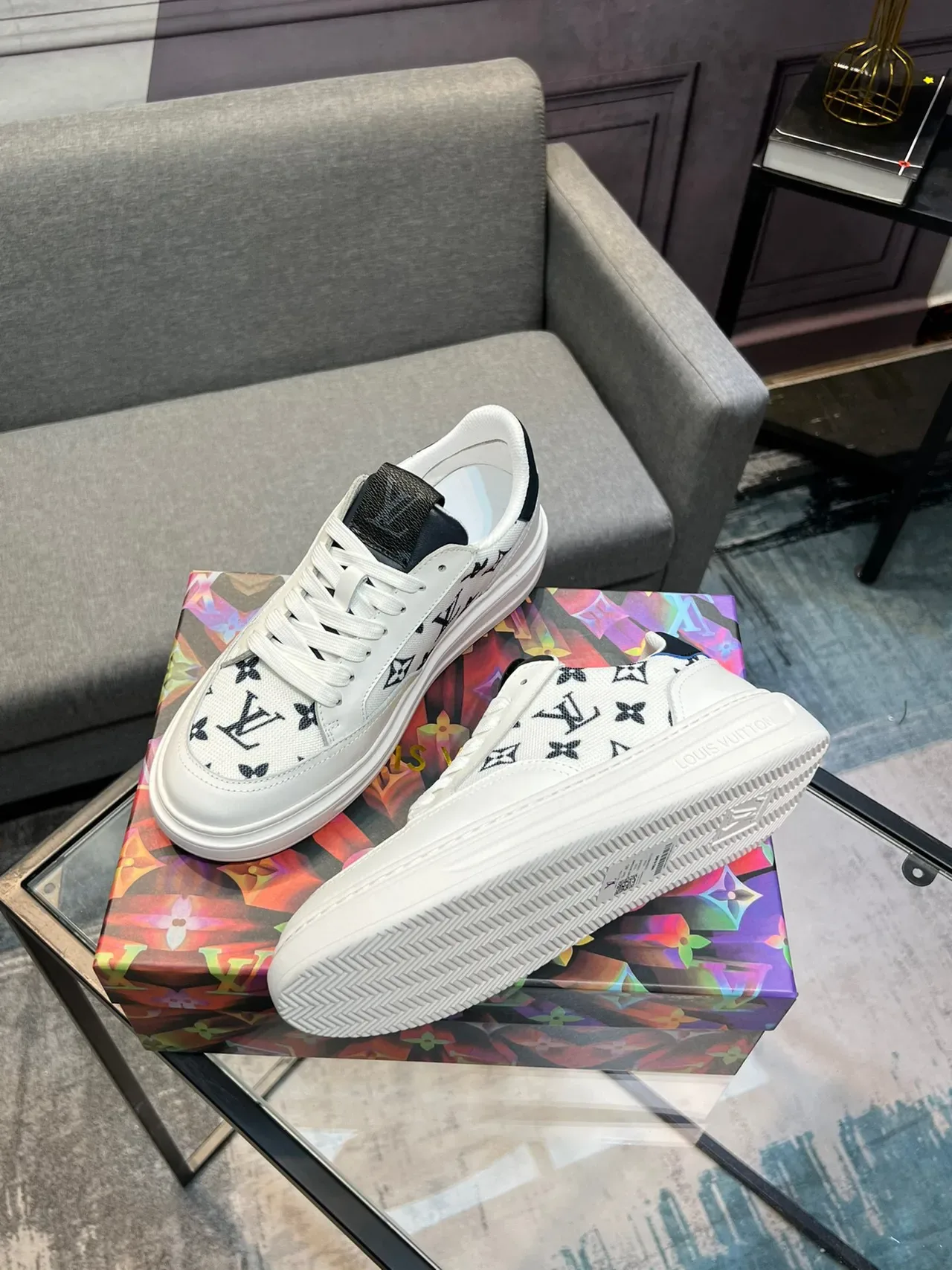 Louis Vuitton LV Trainer Monogram White Lifestyle Sneakers 4