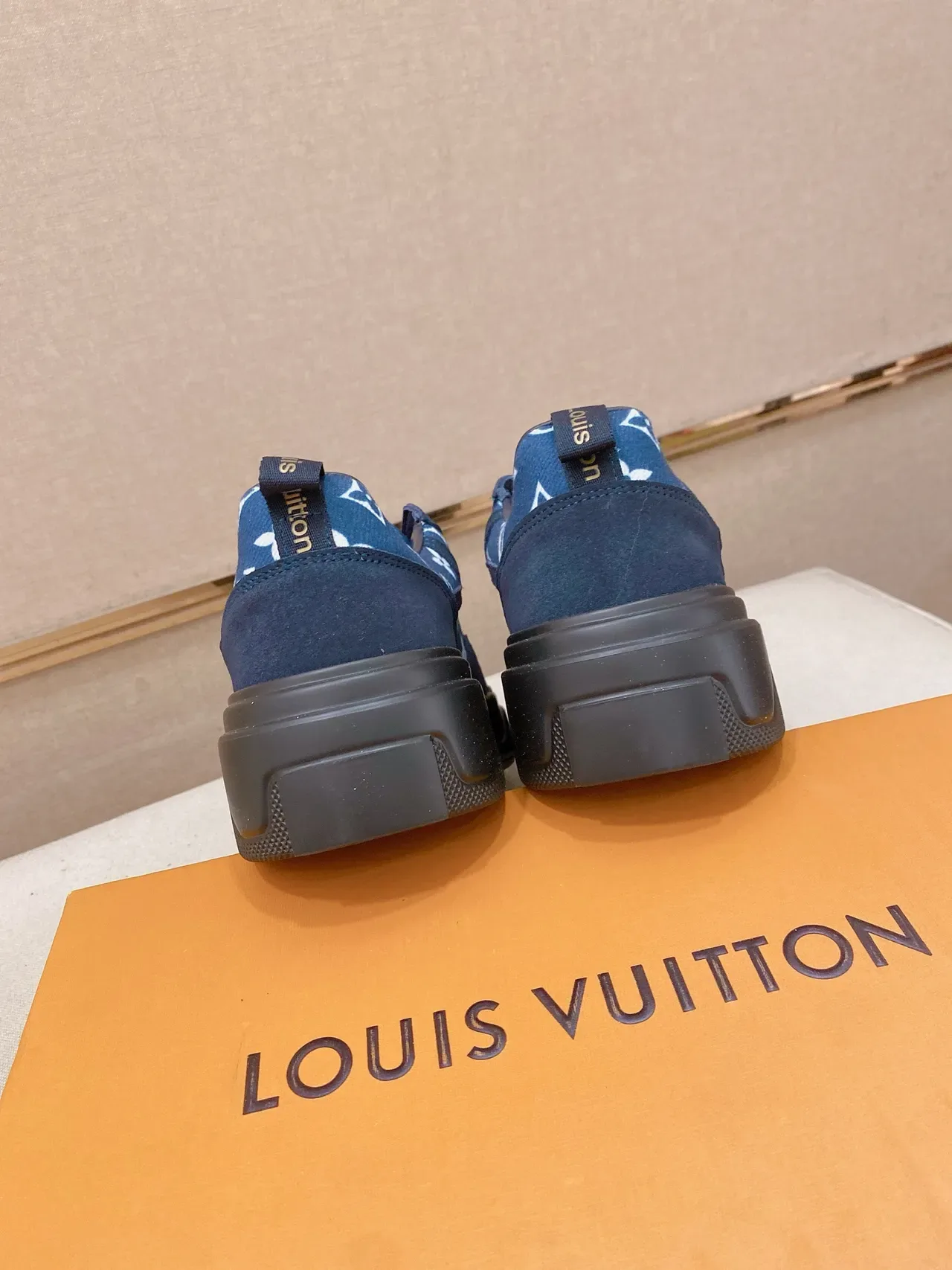 Louis Vuitton LV Trainer Navy Black Monogram-Print Canvas/suede Upper Lifestyle Sneakers 2