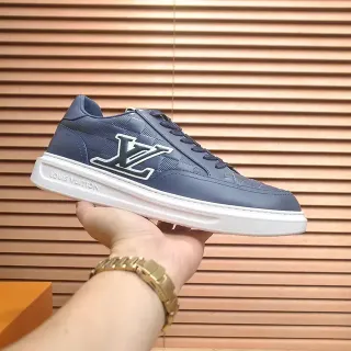 Louis Vuitton LV Trainer Zapatillas Lifestyle Monogramadas Azul Marino Blanco Low-Top
