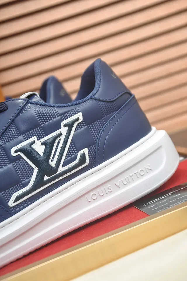 Louis Vuitton LV Trainer Navy White Low-Top Monogrammed Lifestyle Sneakers 2