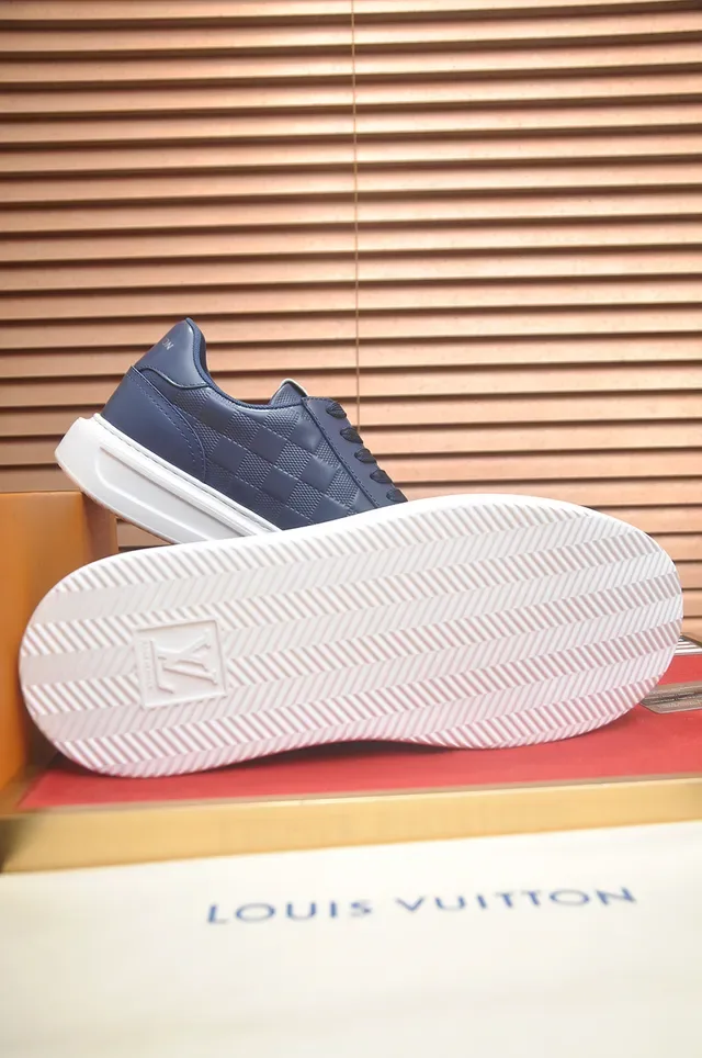 Louis Vuitton LV Trainer Navy White Low-Top Monogrammed Lifestyle Sneakers 3
