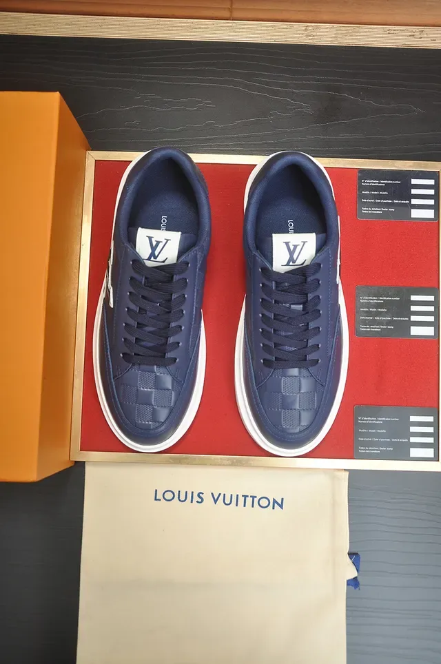 Louis Vuitton LV Trainer Navy White Low-Top Monogrammed Lifestyle Sneakers 5