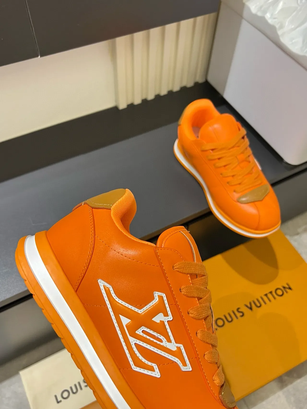 Louis Vuitton LV Trainer Orange White Low-Top Leather Upper Lifestyle Sneakers 8