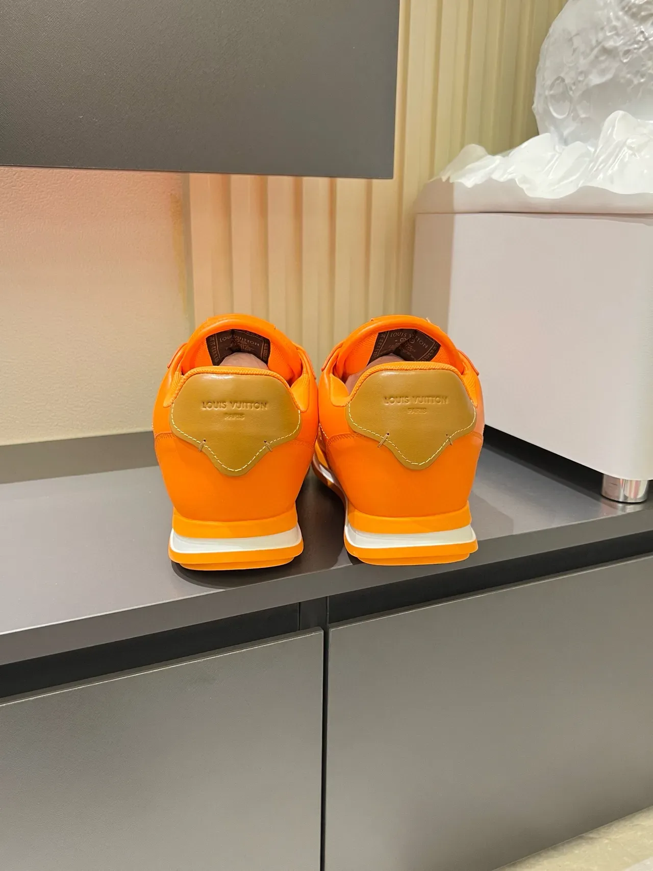 Louis Vuitton LV Trainer Orange White Low-Top Leather Upper Lifestyle Sneakers 9