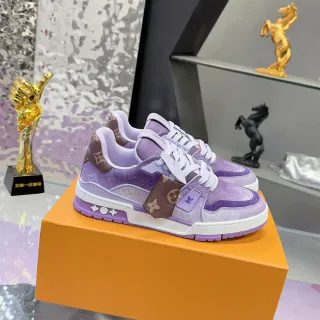 Louis Vuitton LV Trainer morado monograma estilo de vida zapatillas