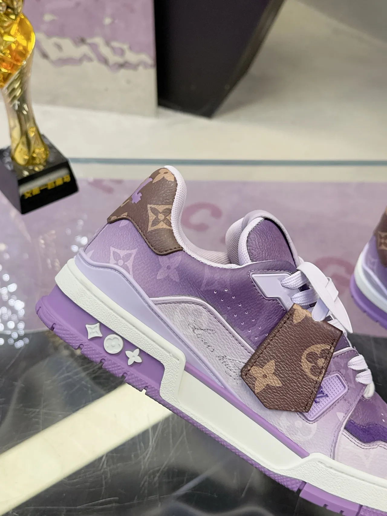 Louis Vuitton LV Trainer Purple Monogram Lifestyle Sneakers 3