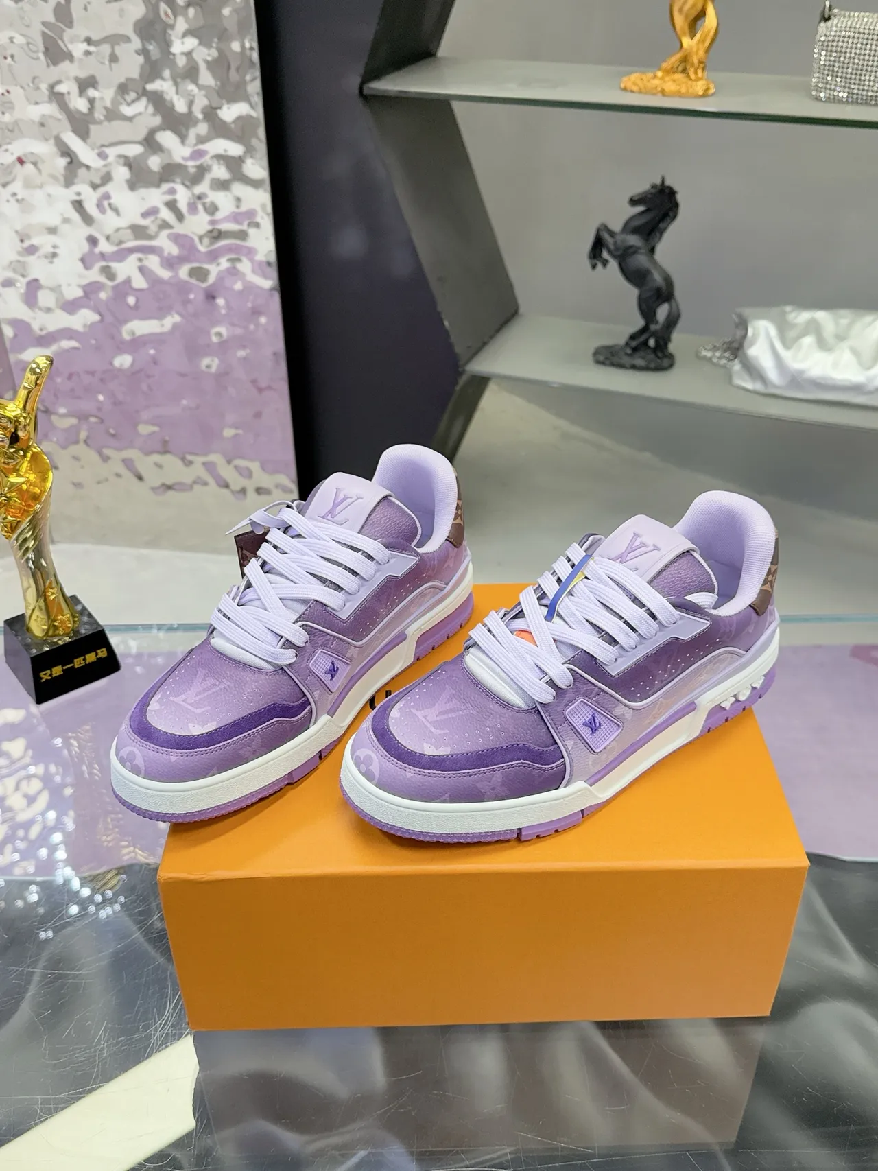 Louis Vuitton LV Trainer Purple Monogram Lifestyle Sneakers 5