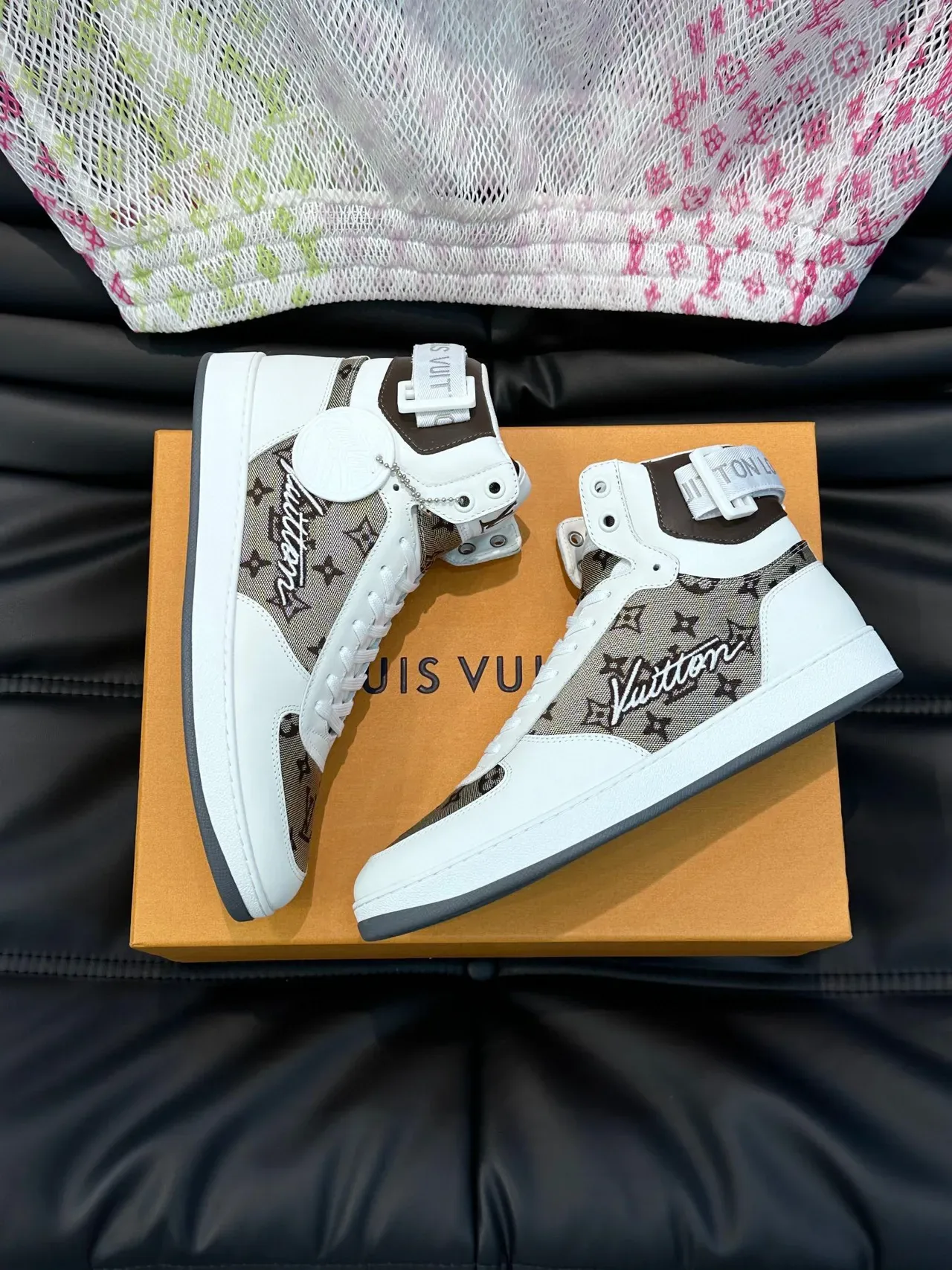 Louis Vuitton LV Trainer White Beige High-Top Monogram Canvas Lifestyle Sneakers 8