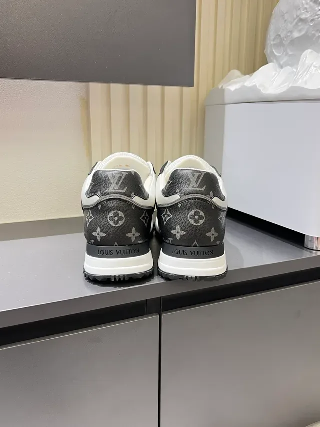 Louis Vuitton LV Trainer White Black Monogrammed Leather Textured Panel Lifestyle Sneakers 2