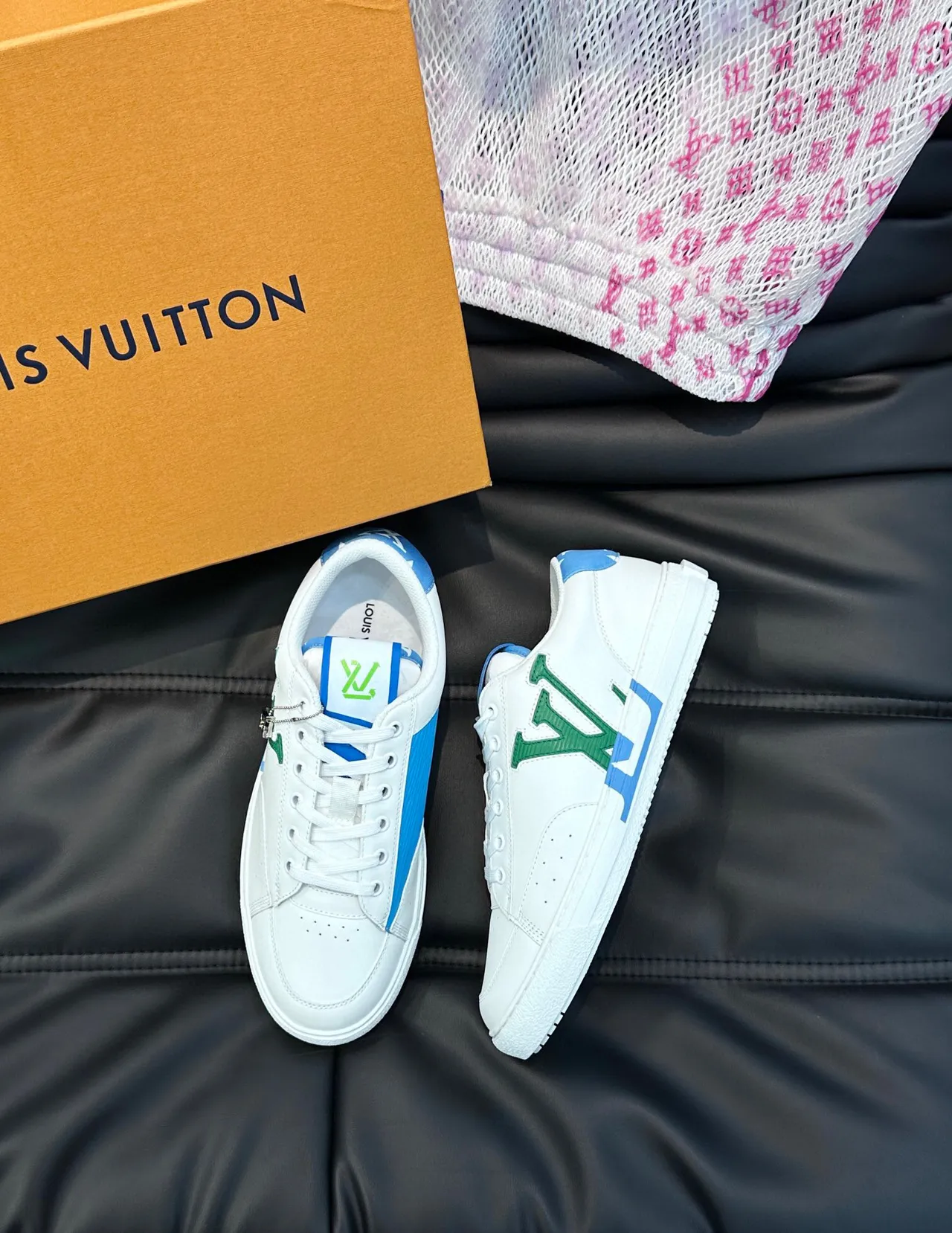 Louis Vuitton LV Trainer White Blue Low-Top Leather Upper Lifestyle Sneakers 2