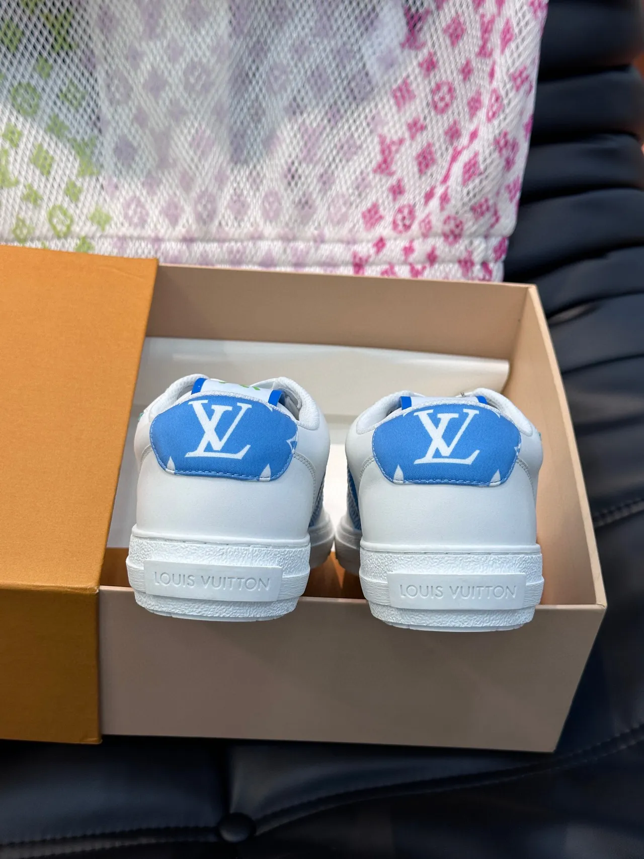 Louis Vuitton LV Trainer White Blue Low-Top Leather Upper Lifestyle Sneakers 5