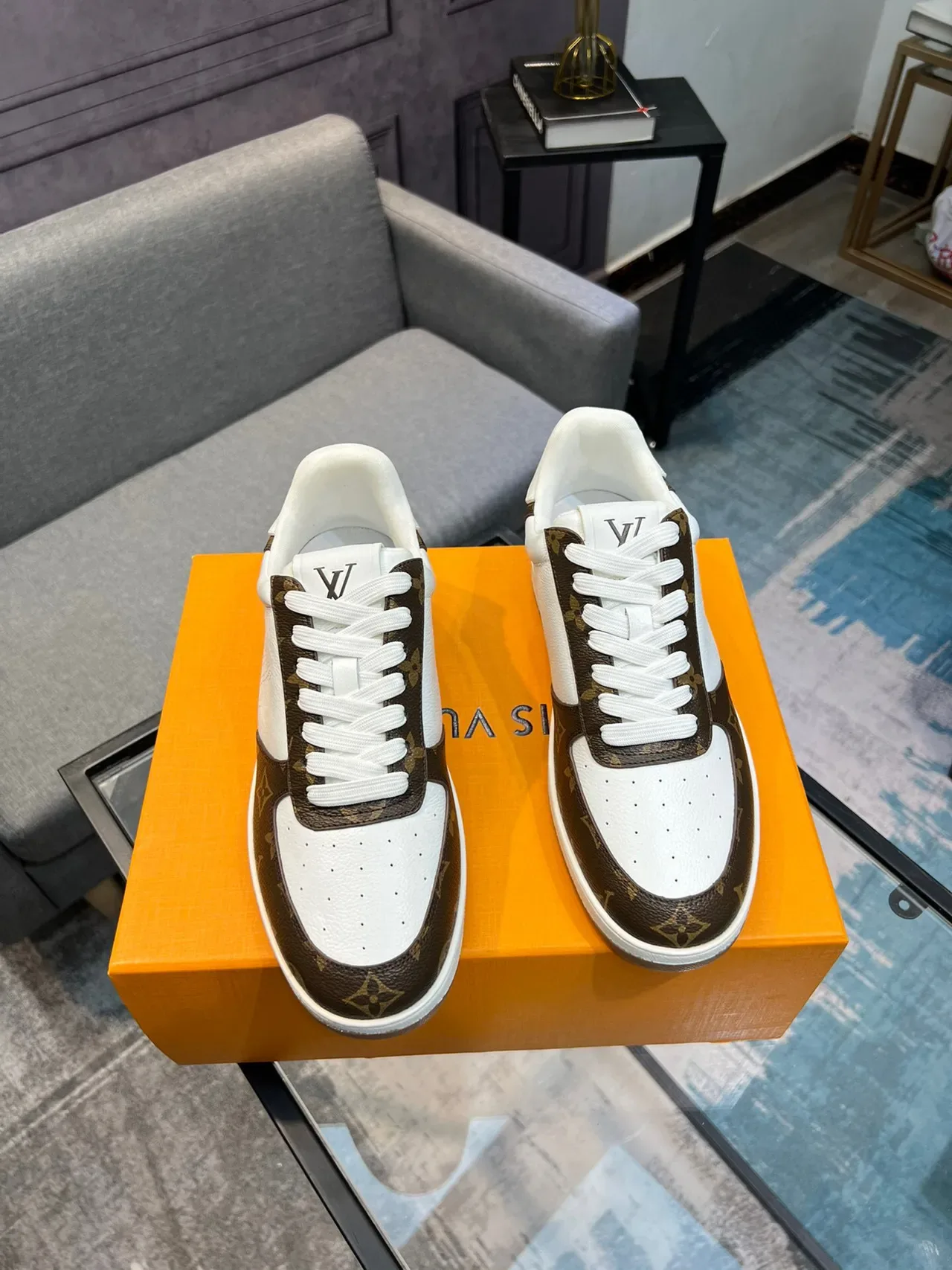 Louis Vuitton LV Trainer White Brown Monogram Canvas Perforated Leather Lifestyle Sneakers 5