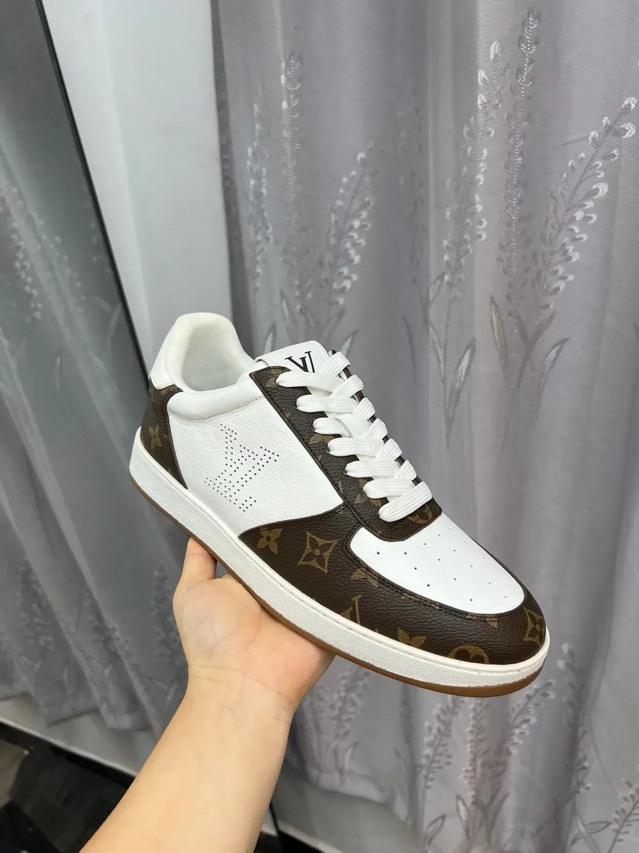 Louis Vuitton LV Trainer White Brown Monogram Canvas Perforated Leather Lifestyle Sneakers 6
