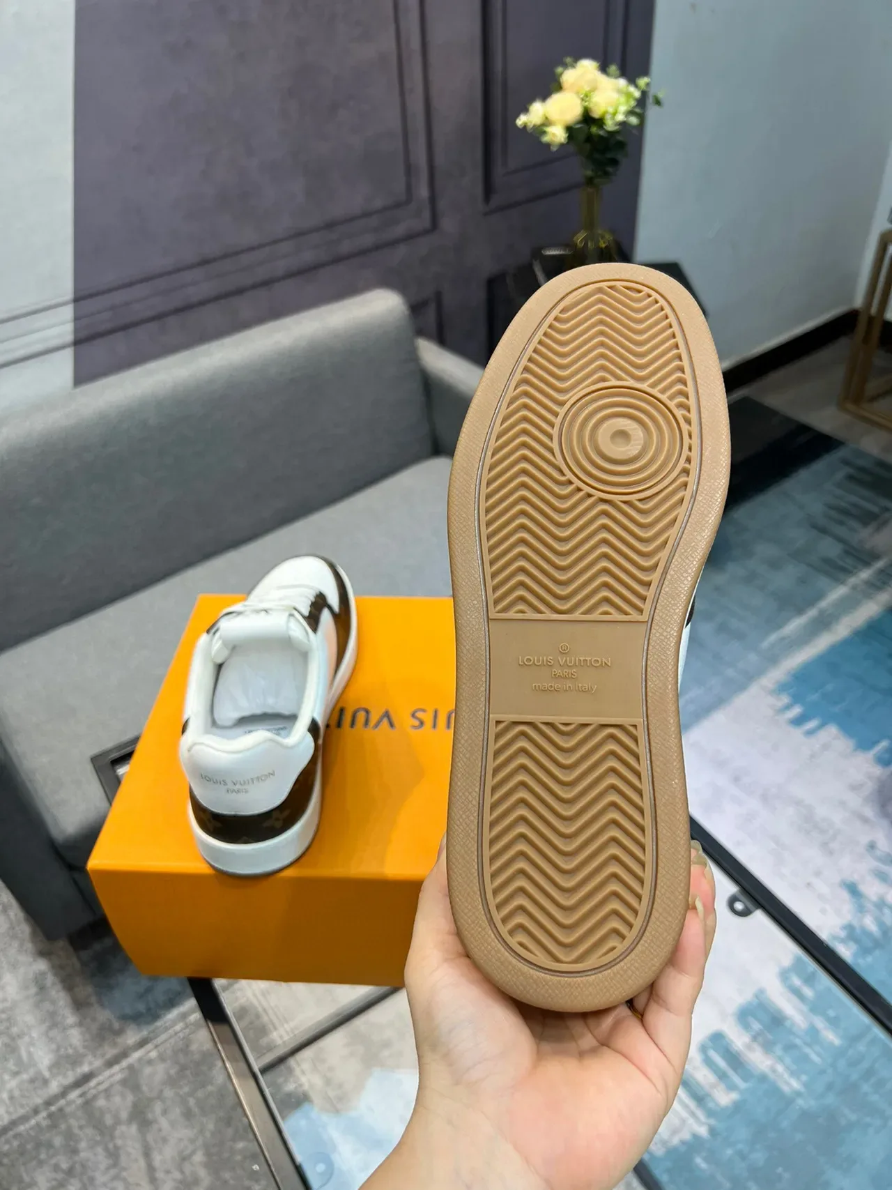 Louis Vuitton LV Trainer White Brown Monogram Canvas Perforated Leather Lifestyle Sneakers 7