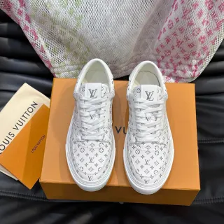 Louis Vuitton LV Trainer White Gray Monogram-Printed Leather Low-Top Lifestyle Sneakers