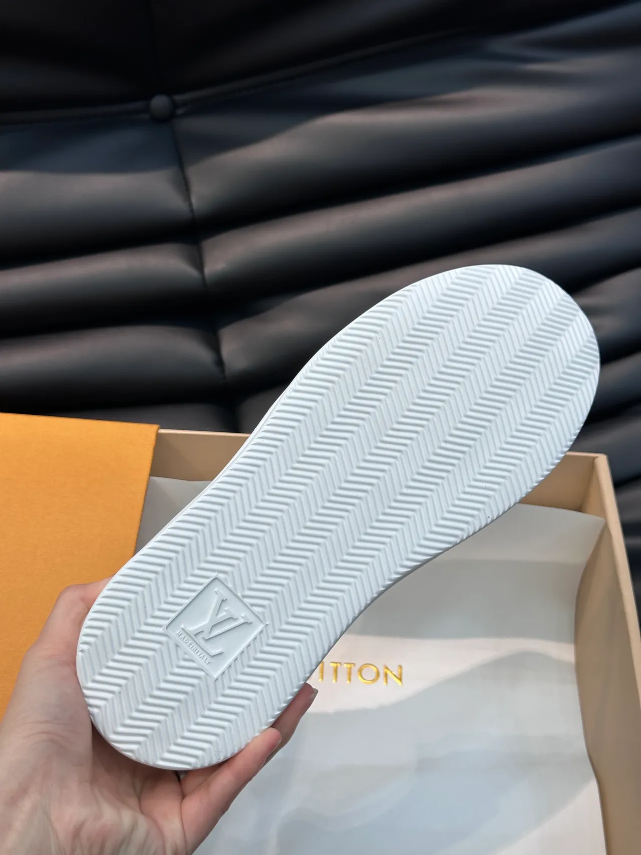 Louis Vuitton LV Trainer White Gray Monogrammed Leather Perforated Logo Detail Lifestyle Sneakers 2