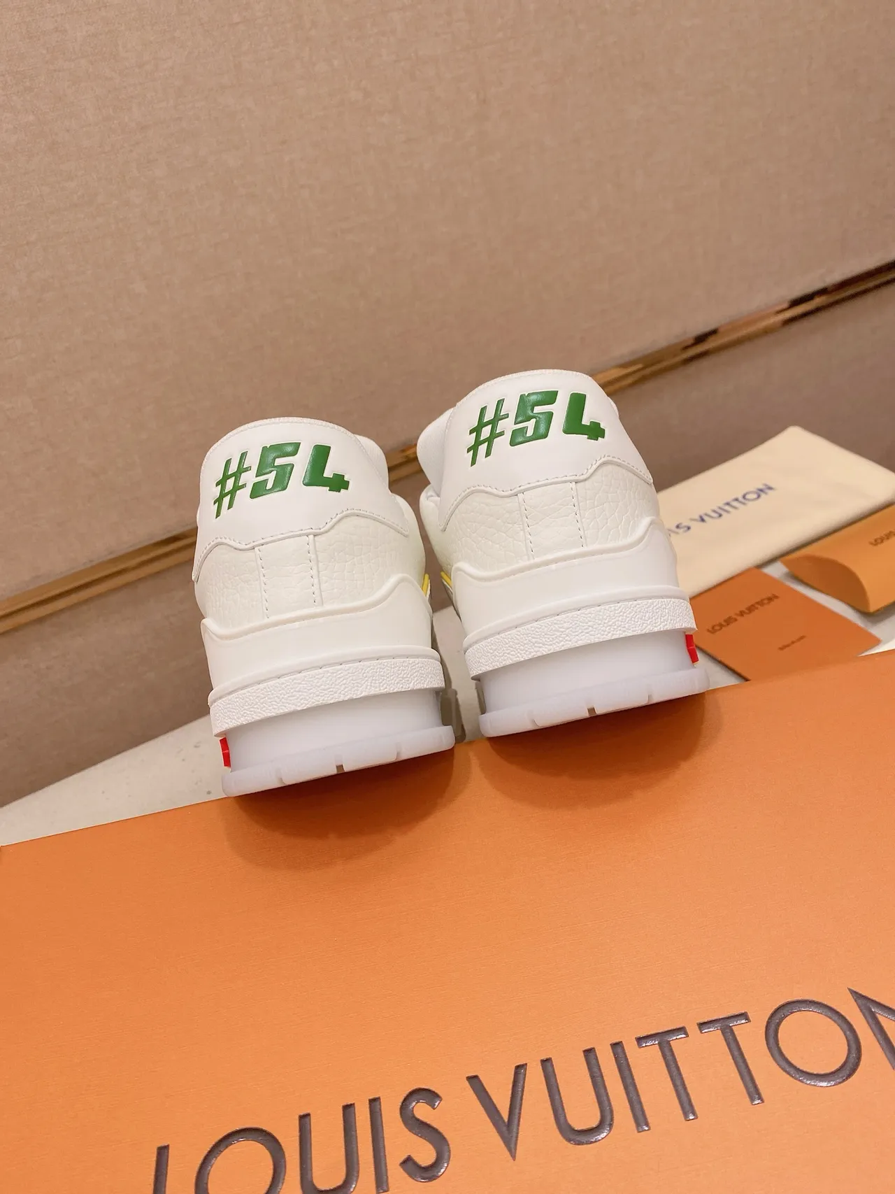 Louis Vuitton LV Trainer White Multicolor Embossed Monogram Leather Color-Blocked Piping And Accents Lifestyle Sneakers 3