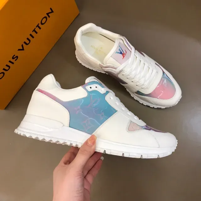 Louis Vuitton LV Trainer White Purple Leather Iridescent Monogram Panel Lifestyle Sneakers 7