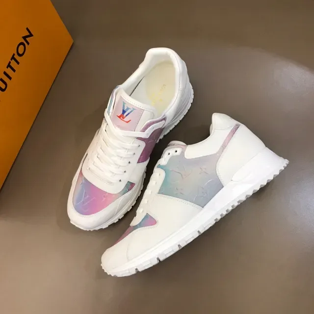 Louis Vuitton LV Trainer White Purple Leather Iridescent Monogram Panel Lifestyle Sneakers 8