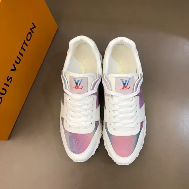 Louis Vuitton LV Trainer White Purple Leather Iridescent Monogram Panel Lifestyle Sneakers 9