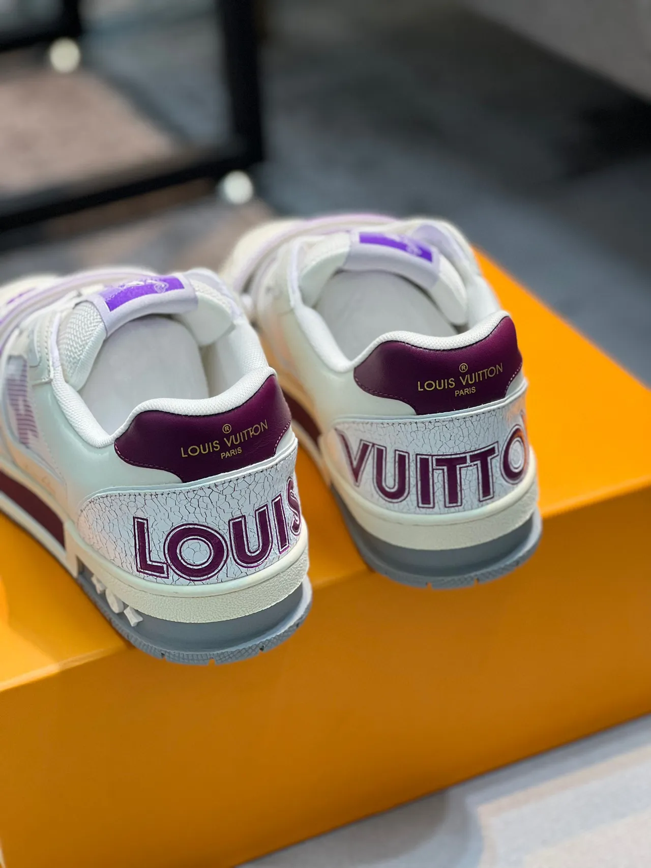 Louis Vuitton LV Trainer White Purple Low-Top Strap-Accented Lifestyle Sneakers 2