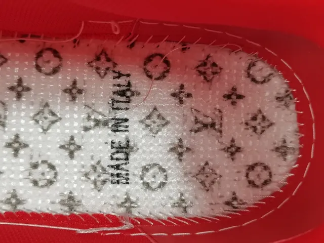 Louis Vuitton LV Trainer White Red Low-Top Brick-Monogram Overlay Lifestyle Sneakers 2