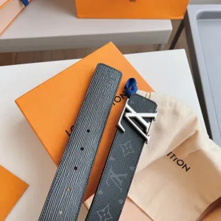 Louis Vuitton LV Twist Belt Black Epi and Monogram Leather Belt