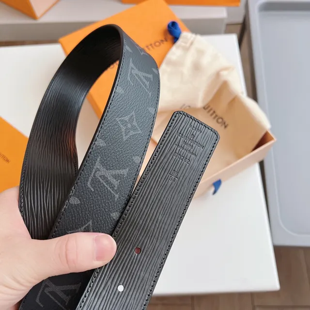 Louis Vuitton LV Twist Belt Black Epi and Monogram Leather Belt 4