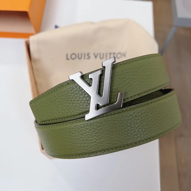 Louis Vuitton LV Twist Belt Cinto de couro verde oliva e preto 6