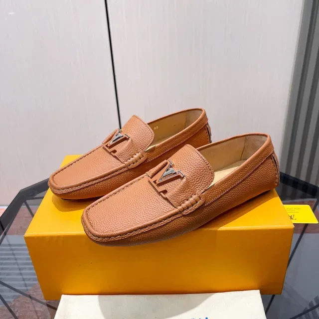 Louis Vuitton LV Twist Loafer Tan Pebbled Leather Loafers 2