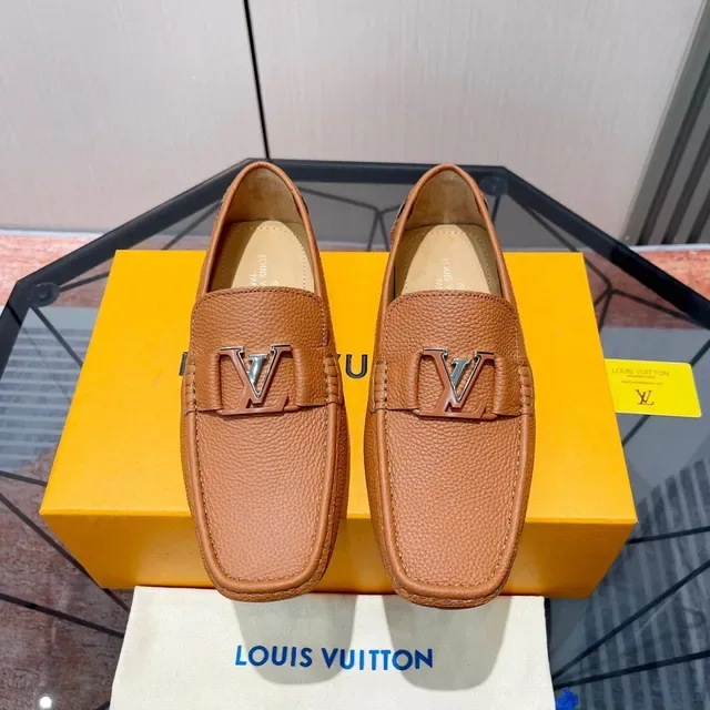 Louis Vuitton LV Twist Loafer Tan Pebbled Leather Loafers 3