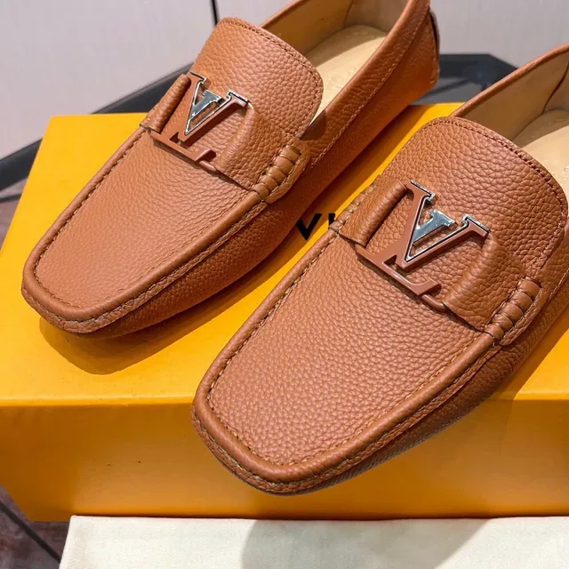 Louis Vuitton LV Twist Loafer Tan Pebbled Leather Loafers 5