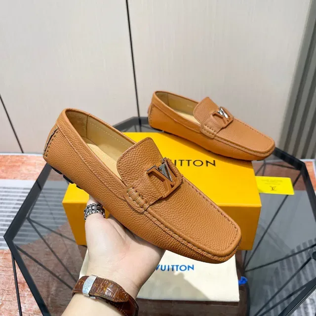 Louis Vuitton LV Twist Loafer Tan Pebbled Leather Loafers 7