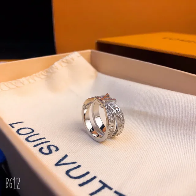 Louis Vuitton LV Volt Double-Band Pavé Monogram Ring 5