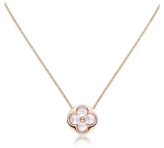 Louis Vuitton Monogram and Flower Motif Gold-Tone Pendant Necklaces 4