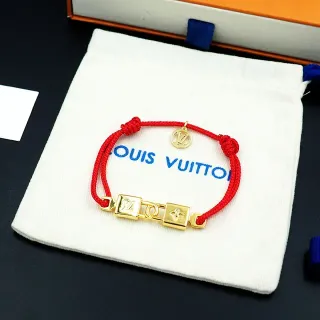 Louis Vuitton Monogram Charm Red Cord Bracelet