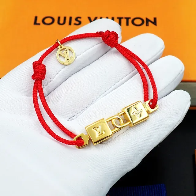 Louis Vuitton Monogram Charm Red Cord Bracelet 3