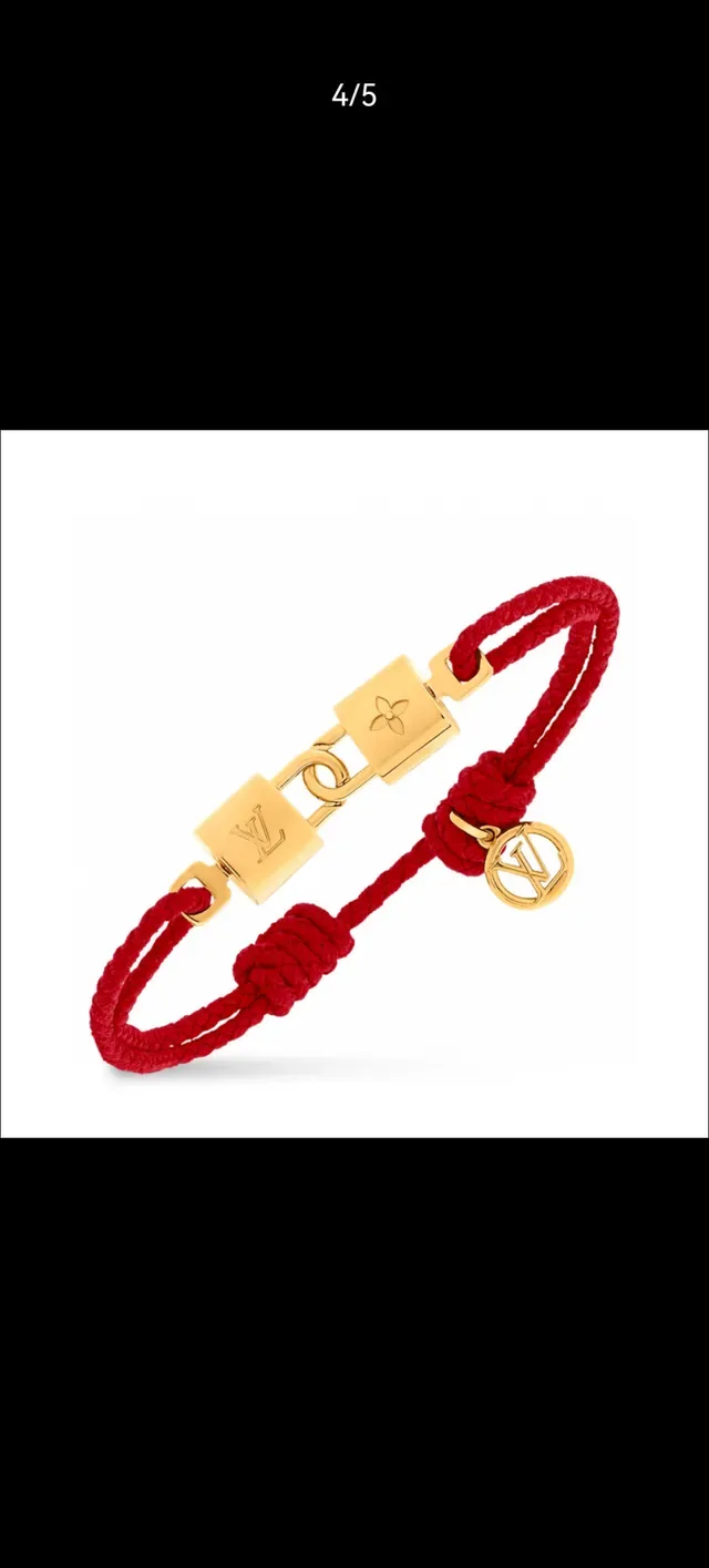 Louis Vuitton Monogram Charm Red Cord Bracelet 7