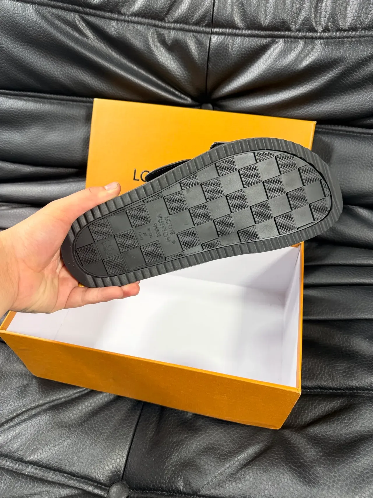 Louis Vuitton Monogram Cross-Strap Black Slippers 2