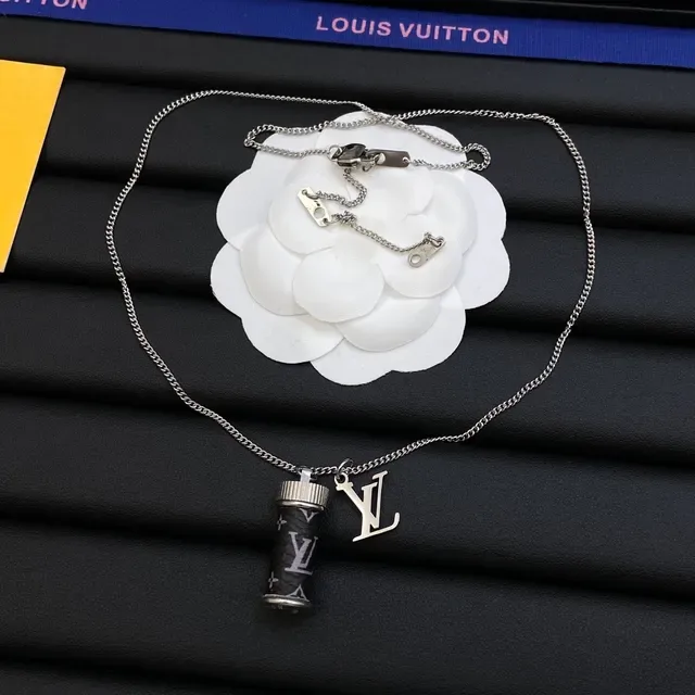 Louis Vuitton Monogram Cylindrical Pendant Necklace 3