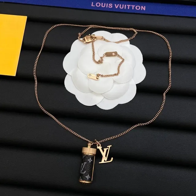 Louis Vuitton Monogram Cylindrical Pendant Necklace 4