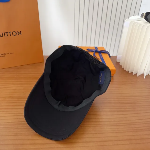 Louis Vuitton Monogram Embroidered Black Baseball Cap 2