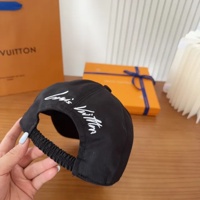 Louis Vuitton Monogram Embroidered Black Baseball Cap 3